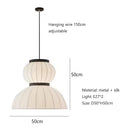 Ljojo Minimalist Silk Chandelier: Nordic Wabi Sabi Pendant Light Fixture