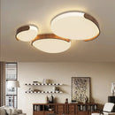 Walnut LED Ceiling Light Living Room Chandelier Ljojo - Modern Round Wooden Lamp Fixture
