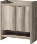 Ljojo™ Fluted Shoe Cabinet: 41'' Tall 2-Door Storage Organizer with 5-Tier Shelves