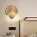 Ljojo LED Pull Chain Wall Light: Yellow Cave Stone Wood Wabi Sabi Design