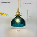 Ljojo Modern Amber Green Glass Pendant Lights for Kitchen Dining Room Decor