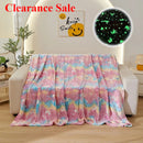 Ljojo Luminous Rainbow Unicorn Pegasus Star Flannel Blanket - Machine Washable Printing and Dyeing Blanket