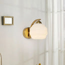 Ljojo Milky Glass Ball LED Wall Sconce, Modern Nordic Iron Wrount Lamp