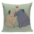 Ljojo Love Pug Dog Cushion Cover Sleep Dog Throw Pillow Case