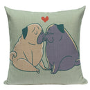 Ljojo Love Pug Dog Cushion Cover Sleep Dog Throw Pillow Case