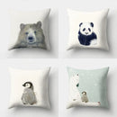 Ljojo Minimalist Spring Tree Landscape Pillow Cover - Bear Penguin Cartoon Animal Pillowcase