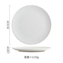 Ljojo Matte Ceramic Steak Pasta Dessert Salad Plate Hammer Pattern Shallow Restaurant Tableware