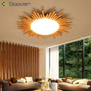 Ljojo Plated Acrylic Sun Disk LED Ceiling Lights for Living Room - Modern Bauhaus Chandelier