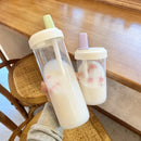 Ljojo 500/800ML Straw Cup, Transparent PP, Portable Ins Style Juice Milk Tea Cup