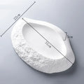 Ljojo 12" White Ceramic Irregular Plate for Dining and Desserts