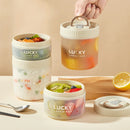 Ljojo Leak-proof Bento Box : Transparent Microwave Safe Lunch Box With Handle