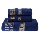 Ljojo Luxury Grey Cotton Towels Set: 1 Bath Towel, 2 Hand Towels - Quick Dry & Absorbent