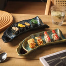 Ljojo 12-Inch Kiln Glaze Sushi Plate | Japanese Ceramic Tableware