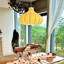 Japanese Pumpkin-Shaped Silk LED Pendant Lights | Wabi-sabi Home Decoration Chandeliers by Ljojo