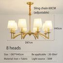 LED Pendant Light American 70s Vintage for Master Bedroom - Cloth Nordic Chandelier by Ljojo