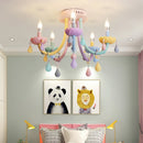Ljojo Macaron Ceiling Light: Princess Room LED Chandelier for Children's Decor