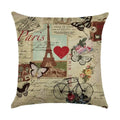 Ljojo Linen Butterfly Flower Sofa Cushion Cover 45*45 - Home Decor Printed Pillow Case