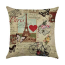 Ljojo Linen Butterfly Flower Sofa Cushion Cover 45*45 - Home Decor Printed Pillow Case