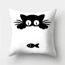Cute Cat Cushion Cover 45x45cm - Ljojo Home Decor Pillowcases