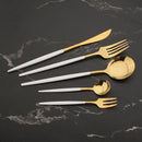 Ljojo 30-Piece White Gold Stainless Steel Cutlery Set