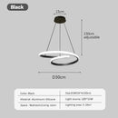 LED Pendant Light 30CM Double Ring Hanging Lamp Minimalist Design for Bedroom Living Room Dining Table by Ljojo