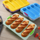 Ljojo 4-Grid Silicone French Bread Baking Mold - Nonstick Baguette Tray