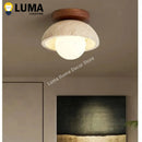 Yellow Travertine Ceiling Light: Japanese Wabi Sabi Stone Lamp by Ljojo