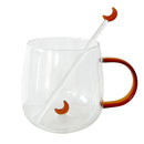 Ljojo 450ml Heat Resistant Glass Coffee Mug with Stirring Stick