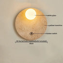Japanese Wabi-Sabi Style Yellow Cave Stone LED Wall Lamp for Bedroom by Ljojo