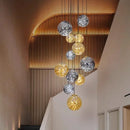 Glass Ball Pendant Chandelier LED Ceiling Lamp for Living Dining Room by Ljojo