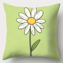 Ljojo 4pcs Set Sofa Pillow Cover Dwarf Floral 17.7"x17.7" Single-Sided Print Home Decor