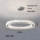 Ljojo LED Crystal Ceiling Lamp Modern Square Dimmable Dining Room Fixture