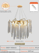 Crystal Pendant Chandelier Lighting Modern Luxury Argent Fixture for Living Room by Ljojo