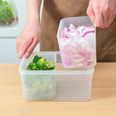Ljojo Divided Onion Ginger Garlic Storage Box Handle Detachable 2 Grids Kitchen Organizer