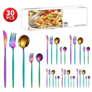 Ljojo 30-Piece Stainless Steel Cutlery Set for Dining Banquets