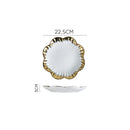Ljojo Light Luxury Ceramic Dinner Plate for Steaks, Noodles, Fruits, and Dim Sum