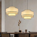 Modern Japanese Wabi Sabi Cloth Pendant Light Chandelier for Bedroom Living Rooms by Ljojo