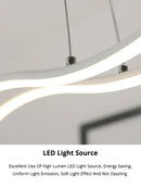 Ljojo LED Wave Chandelier Modern Hanging Lamp for Home Decor