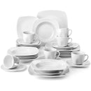 Ljojo 12 Person Porcelain Dinner Set Service with Plates, Cups, Saucers