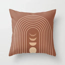 Ljojo Minimal Line Abstract Sun Pattern Plush Pillow Case