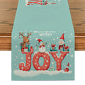 Holiday Table Runner Set by Ljojo: Festive Snowman Deer Dwarf Decor for Kitchen Party