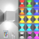 Ljojo LED Square Wall Lamp 6W Remote-Controlled USB Rechargeable Indoor Light