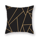 Ljojo Luxury Gold Black Geometric Marble Stripe Pillowcase