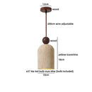 Ljojo LED Pendant Light Yellow Travertine Wood Hanging Lamp
