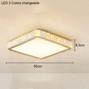 Crystal Round Ceiling Lamp Light for Living Room Luxury Bedroom Study Room by Ljojo
