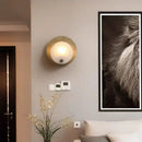 Ljojo Marble Bedroom Bedside Lamp: Minimalist Copper Wall Light for Living Room and Foyer