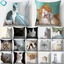 Cute Cat Print Cushion Cover for Sofa Decor by Ljojo
