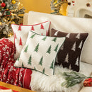 Embroidered Christmas Trees Pillow Cover with Velvet Piping - Ljojo Brand