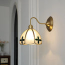 Brass Wall Lamp Retro Living Room Decor Glass Shade Study Lighting by Ljojo