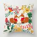 Ljojo Linen Fox Sofa Cushion Cover 50x50 Square Home Décor Pillowcase